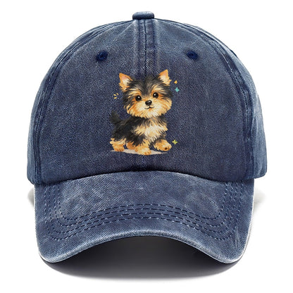 Yorkie Puppy with Sparkles Classic Cap – Twilight Navy