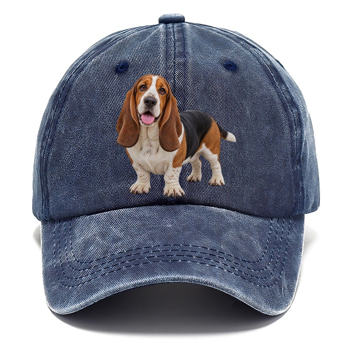 Basset Hound Standing Top Breeds Classic Cap – Twilight Navy