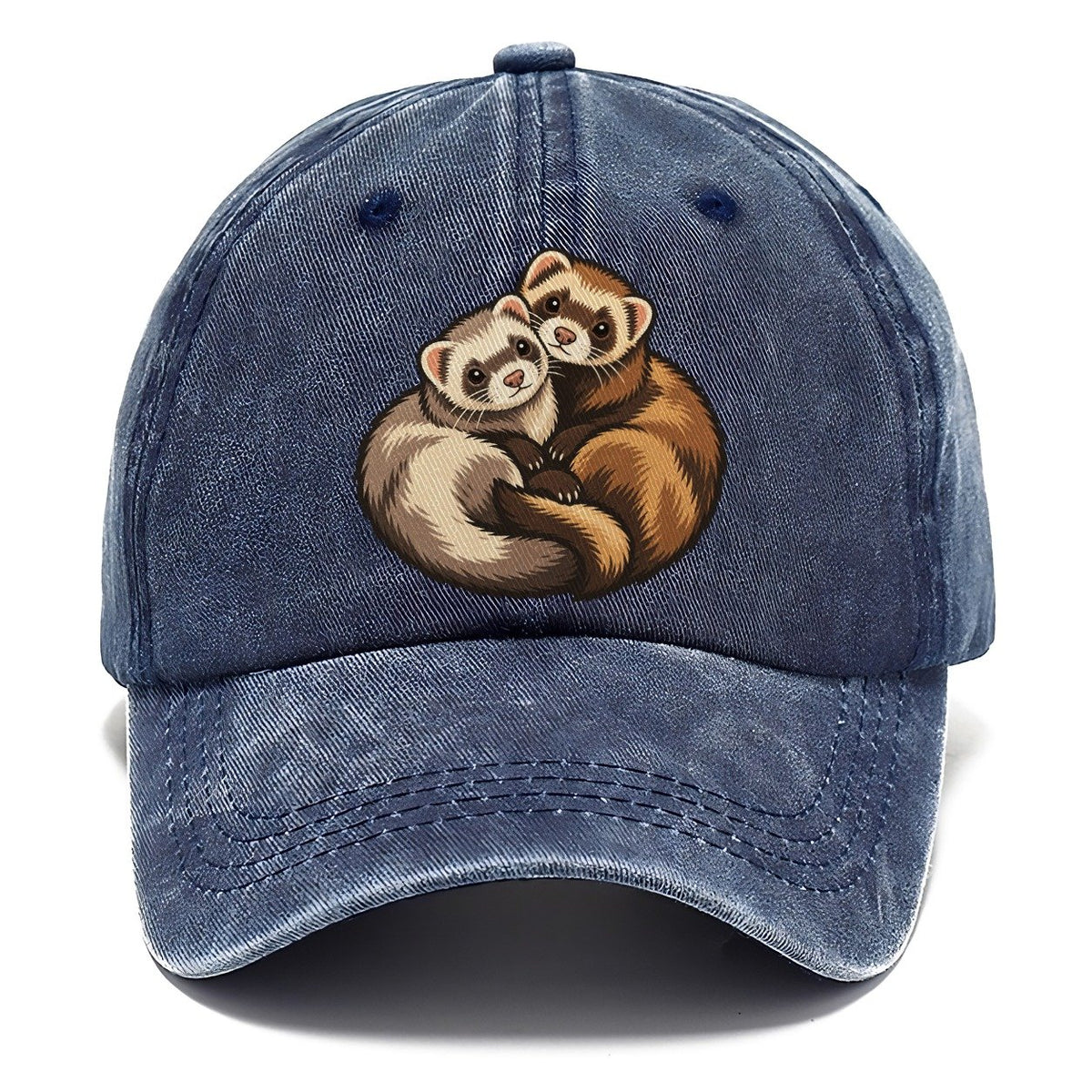 Ferret Pair Curl Small Pet Logos Classic Cap – Twilight Navy