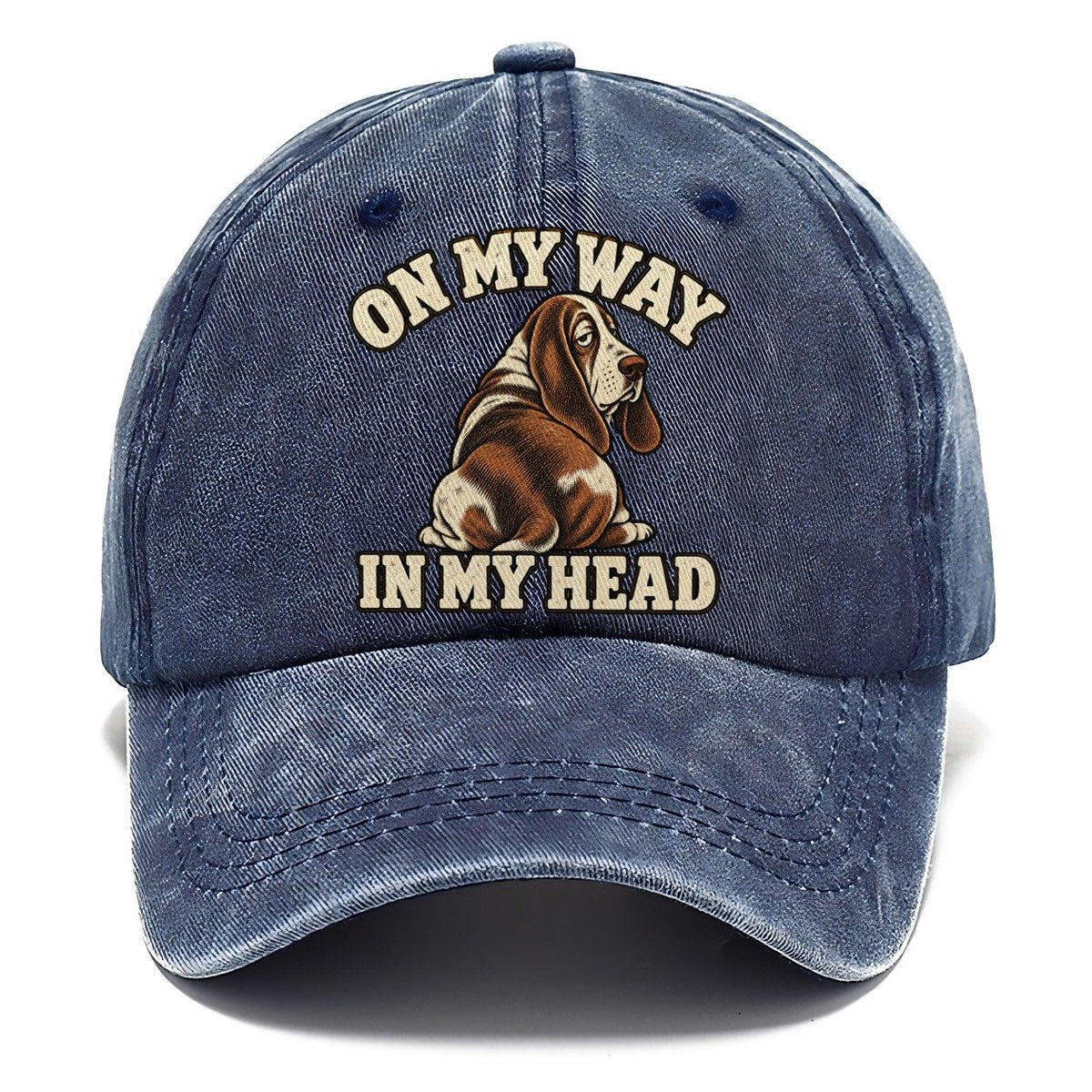Basset Travelling In Thought Character Club Classic Cap – Twilight Navy