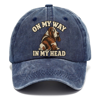 Basset Travelling In Thought Character Club Classic Cap – Twilight Navy