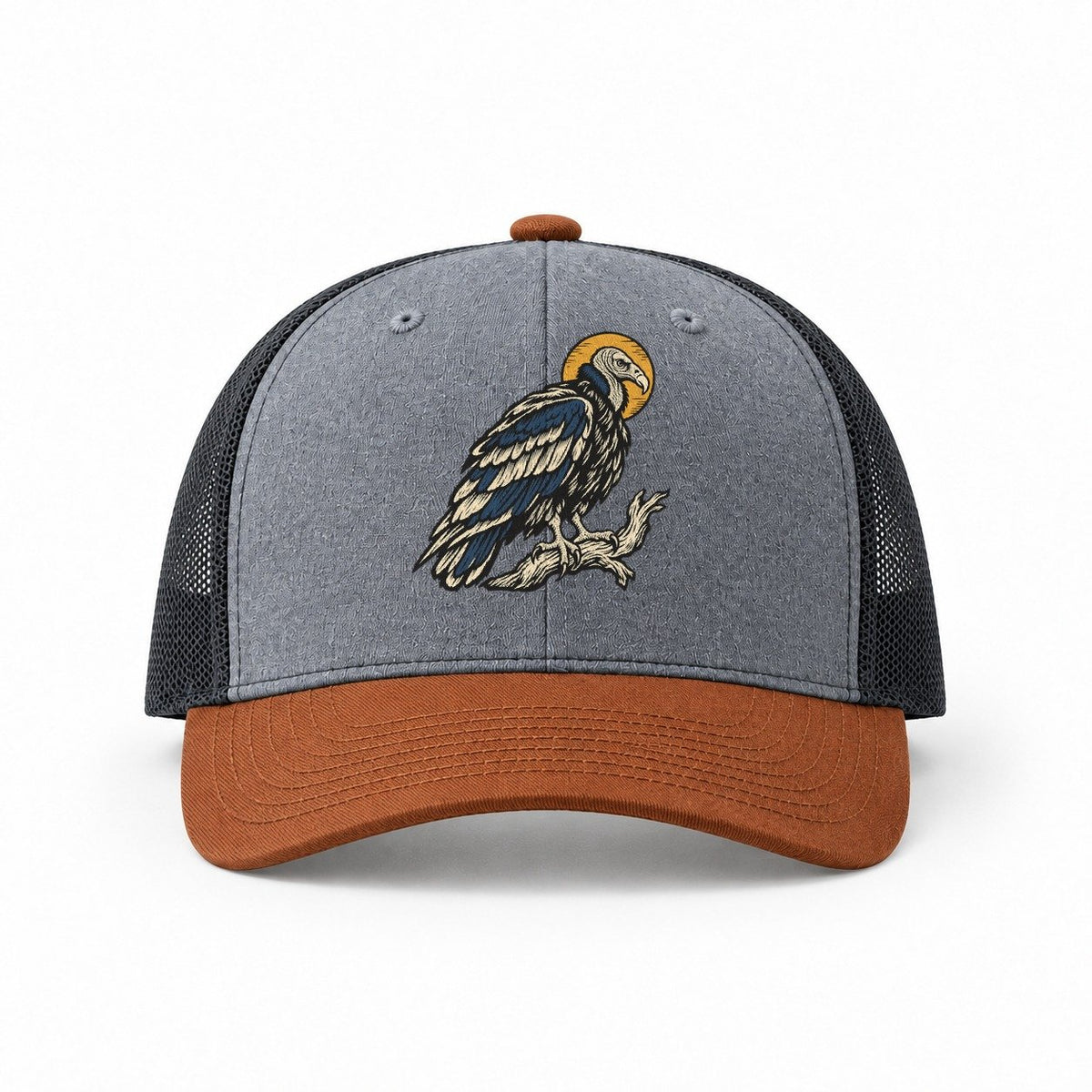 Heather Grey-Rust-Charcoal — front view