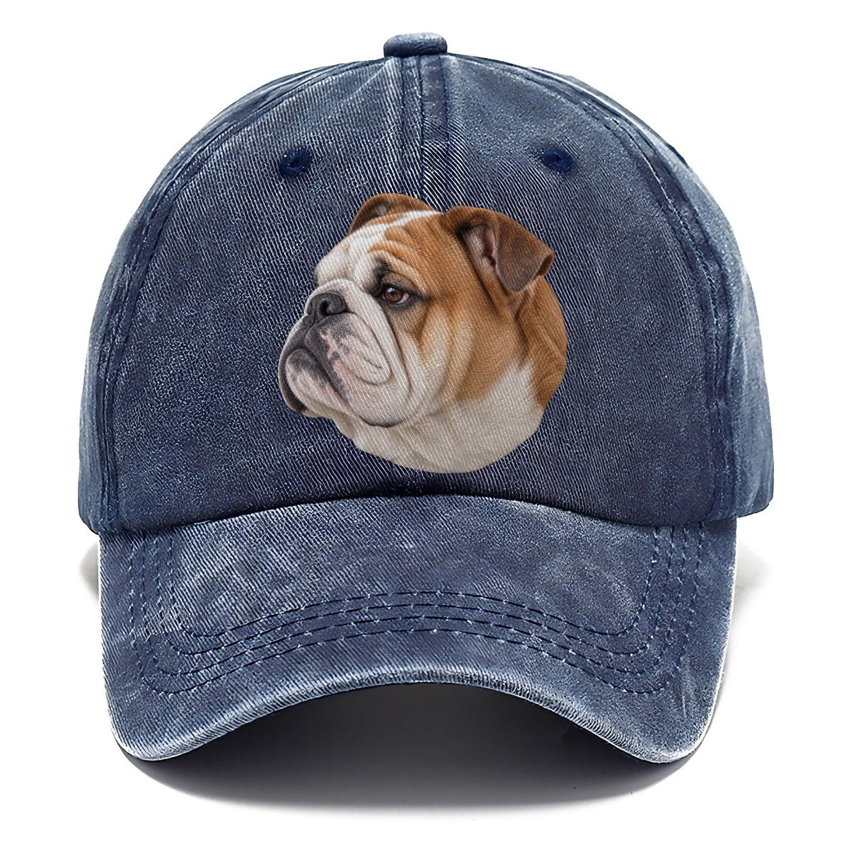 Bulldog Serious Side Profile Character Club Classic Cap – Twilight Navy