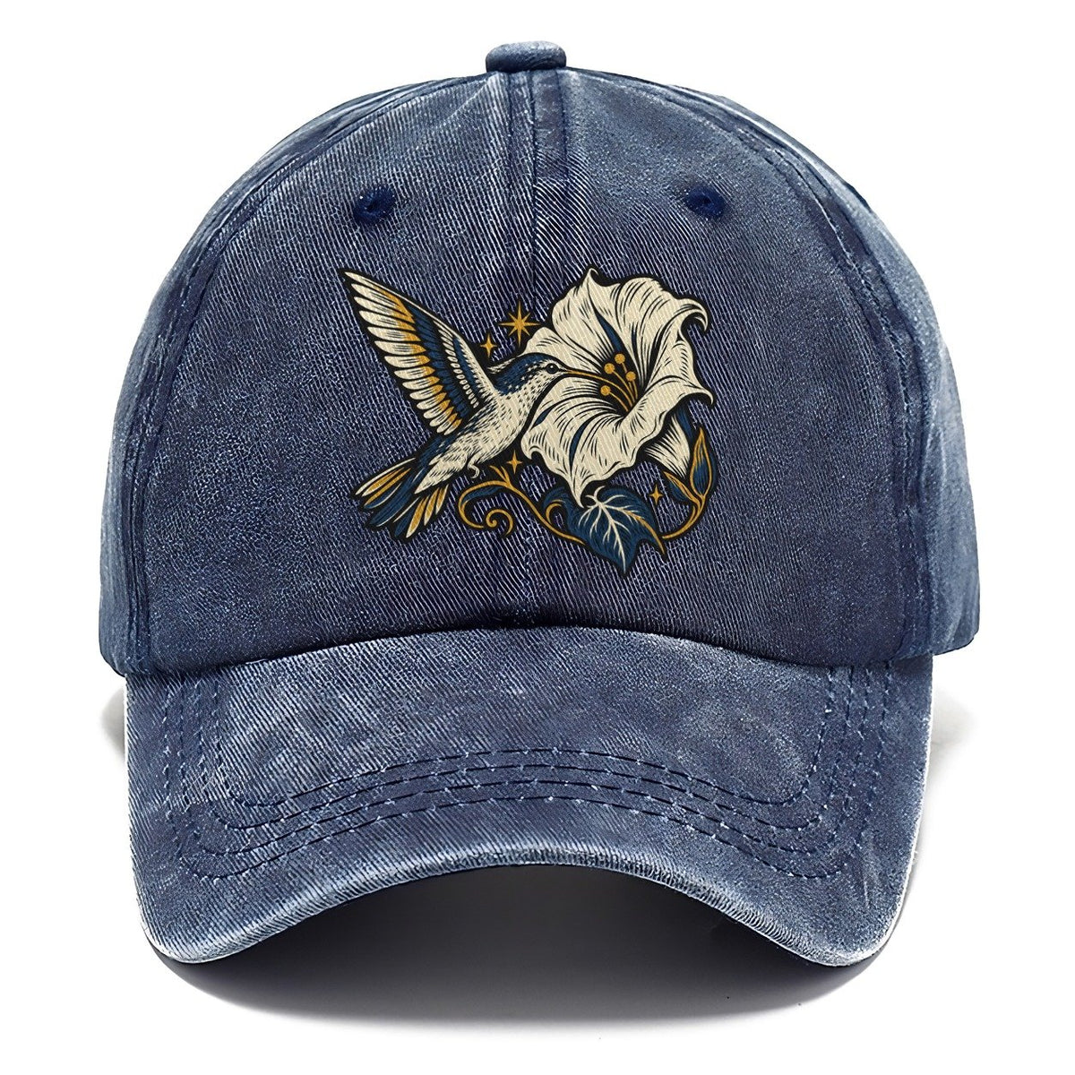 Hummingbird Night Flower Sundown Familiars Classic Cap – Twilight Navy