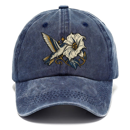 Hummingbird Night Flower Sundown Familiars Classic Cap – Twilight Navy