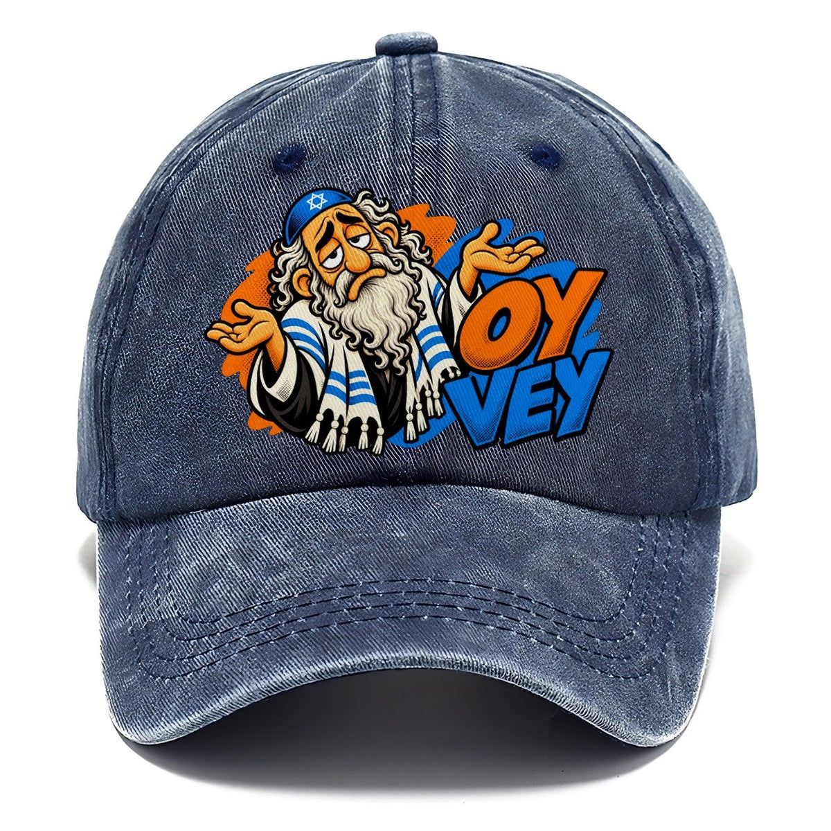 Oy Vey Drama Judaism Heritage Pop Art Classic Cap – Twilight Navy