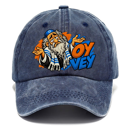 Oy Vey Drama Judaism Heritage Pop Art Classic Cap – Twilight Navy