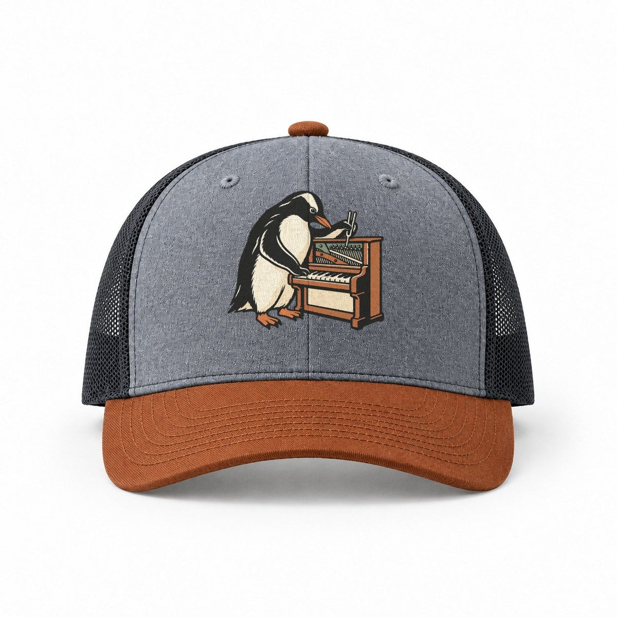 Heather Grey-Rust-Charcoal — front view