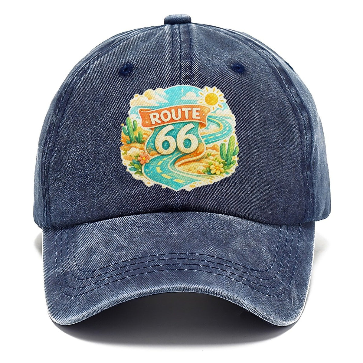 Route 66 Highway Shield Classic Cap – Twilight Navy