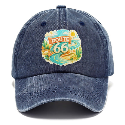 Route 66 Highway Shield Classic Cap – Twilight Navy