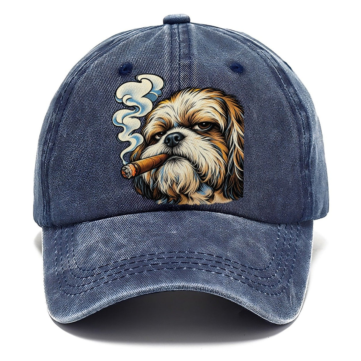 Shih Tzu Smoking Cigar Classic Cap – Twilight Navy