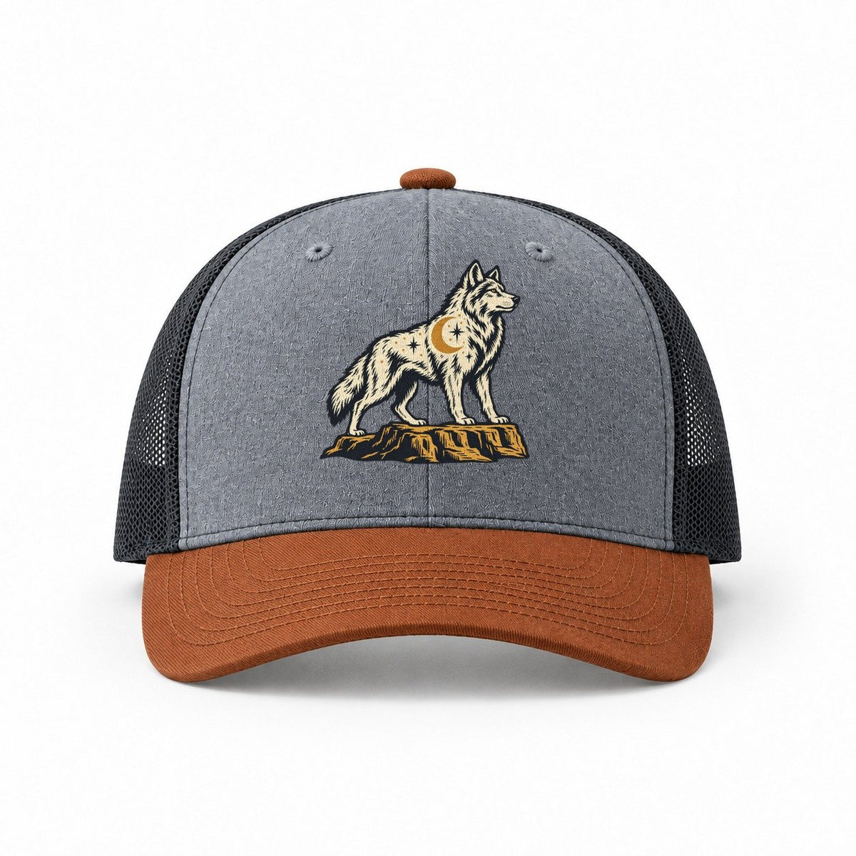 Heather Grey-Rust-Charcoal — front view