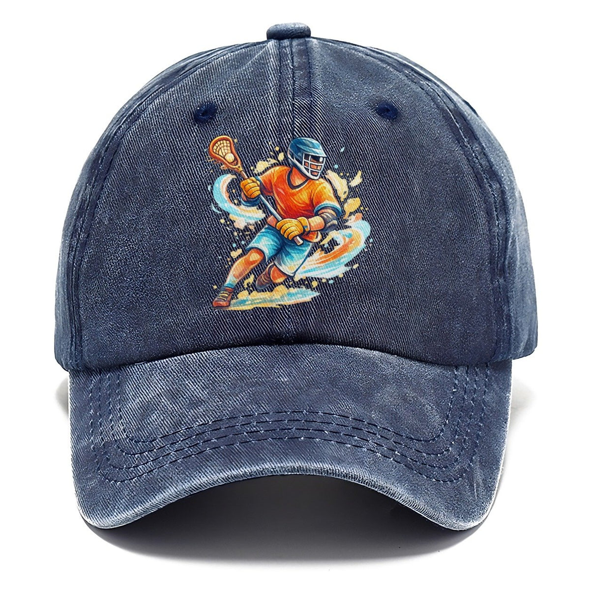 Lacrosse Player Cradling Stick Classic Cap – Twilight Navy