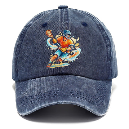 Lacrosse Player Cradling Stick Classic Cap – Twilight Navy