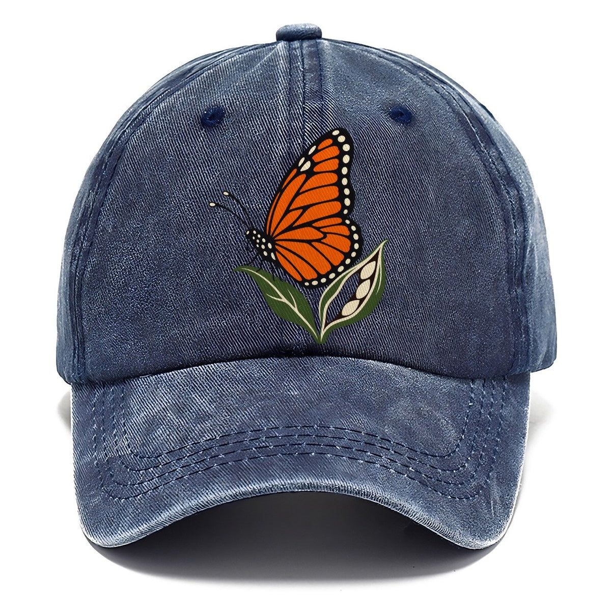 Monarch Butterfly on Milkweed Pod Classic Cap – Twilight Navy