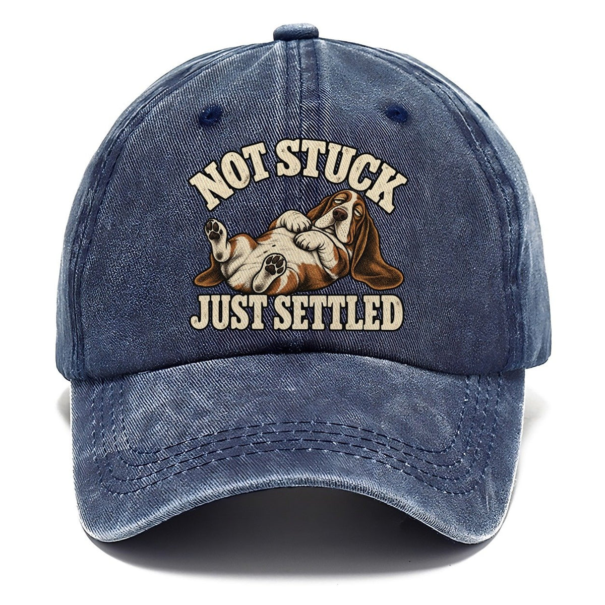 Basset Comfortably Settled Character Club Classic Cap – Twilight Navy