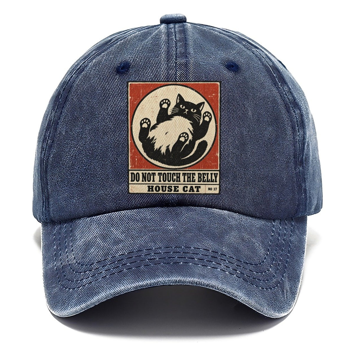 Do Not Touch The Belly Neko Says No Classic Cap – Twilight Navy