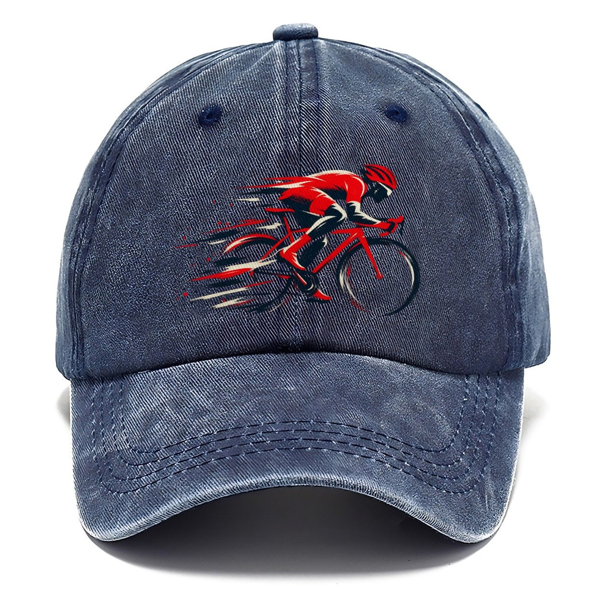 Red Cyclist Speed Lines Classic Cap – Twilight Navy
