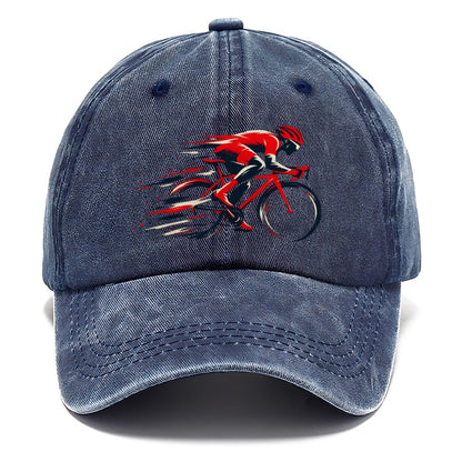 Red Cyclist Speed Lines Classic Cap – Twilight Navy