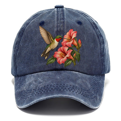 Ruby Throat Flower Arc Everyday Originals Classic Cap – Twilight Navy
