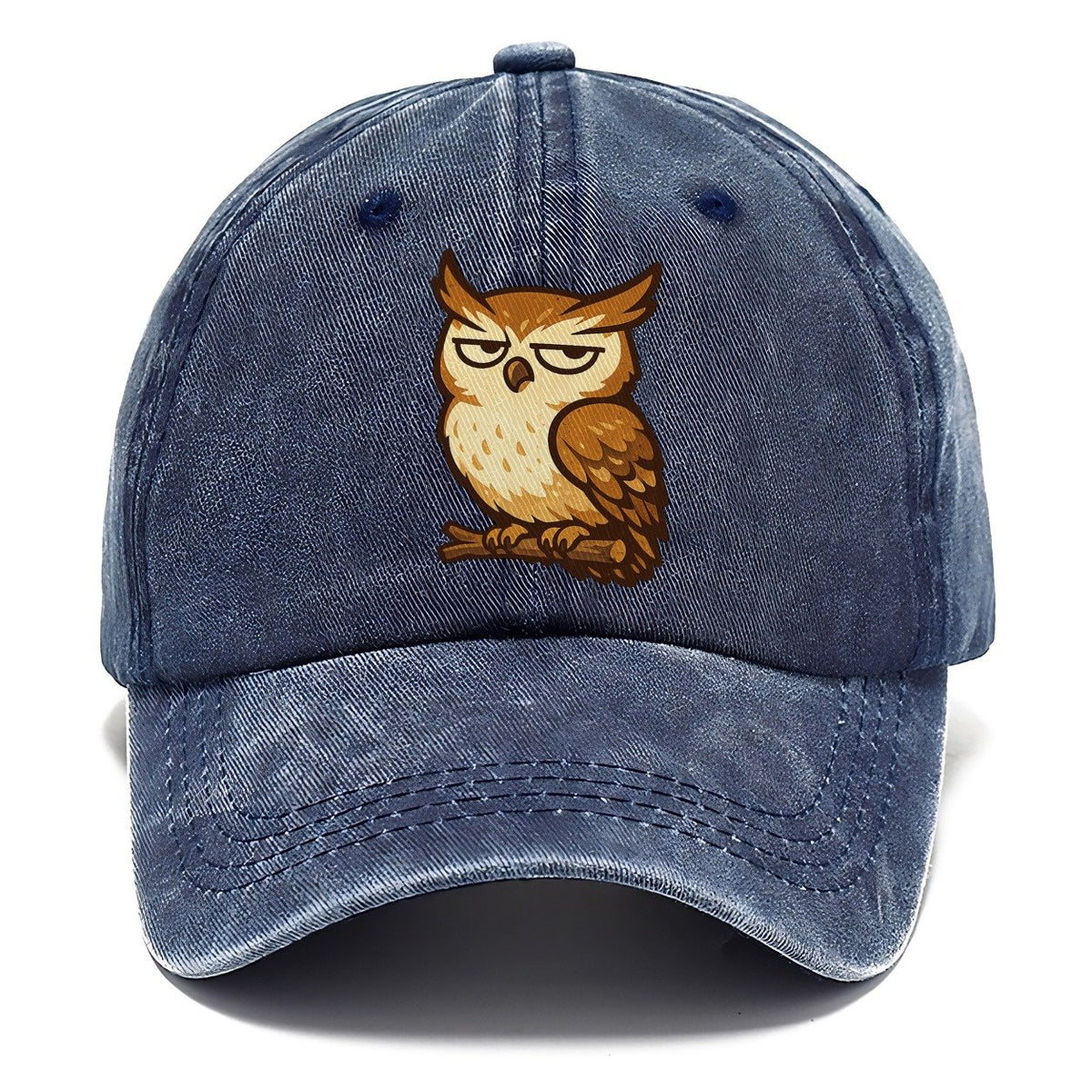 Grumpy Owl on Branch Classic Cap – Twilight Navy