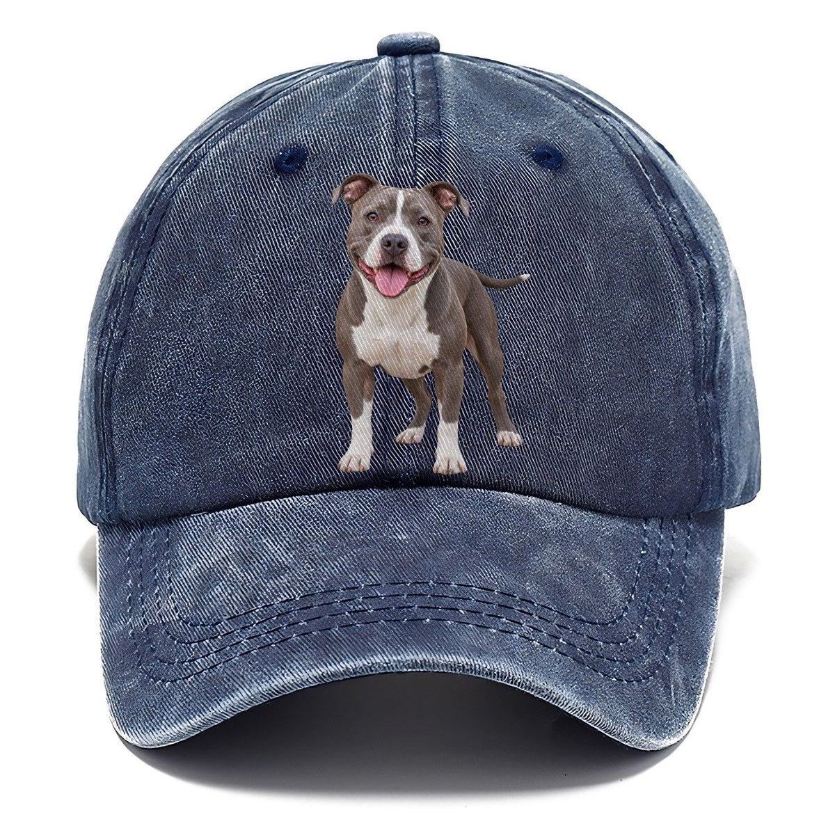 Pit Bull Terrier Standing Top Breeds Classic Cap – Twilight Navy