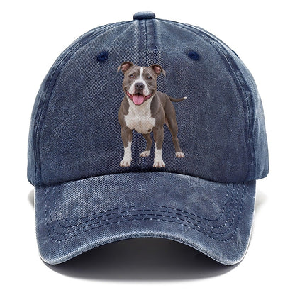 Pit Bull Terrier Standing Top Breeds Classic Cap – Twilight Navy