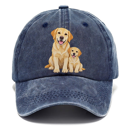 Cut-Paper Labrador Retriever Sitting Top Breeds Classic Cap – Twilight Navy