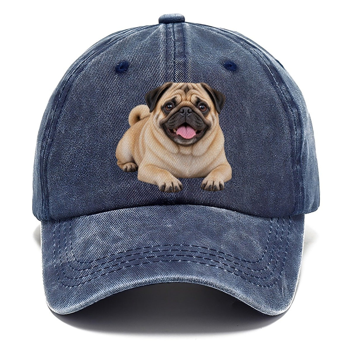 Pug Lying Down Top Breeds Classic Cap – Twilight Navy