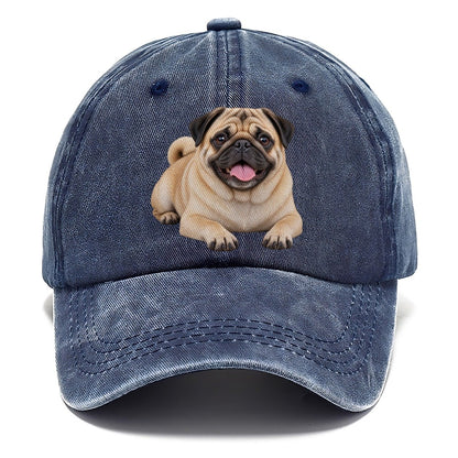 Pug Lying Down Top Breeds Classic Cap – Twilight Navy