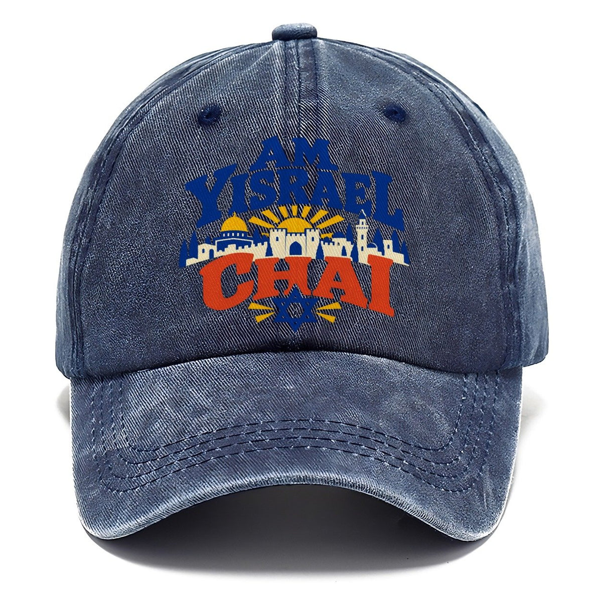 Am Yisrael Chai Lettering Jerusalem Classic Cap – Twilight Navy