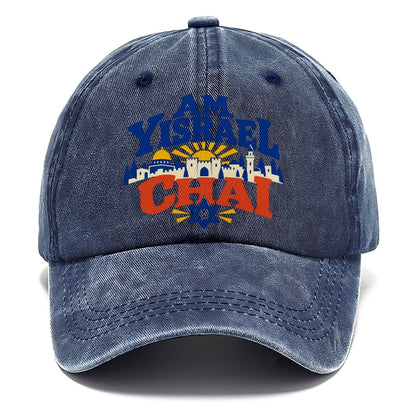 Am Yisrael Chai Lettering Jerusalem Classic Cap – Twilight Navy