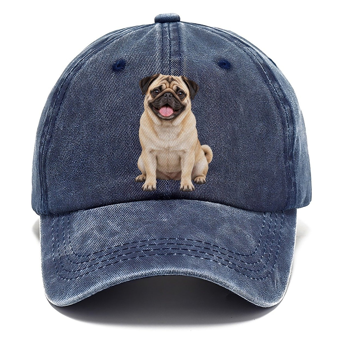 Pug Sitting Top Breeds Classic Cap – Twilight Navy
