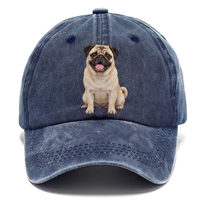 Pug Sitting Top Breeds Classic Cap – Twilight Navy