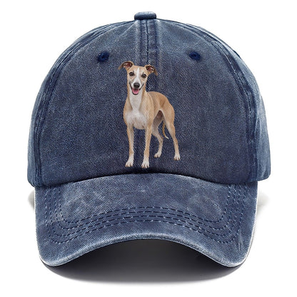 Whippet Standing Top Breeds Classic Cap – Twilight Navy