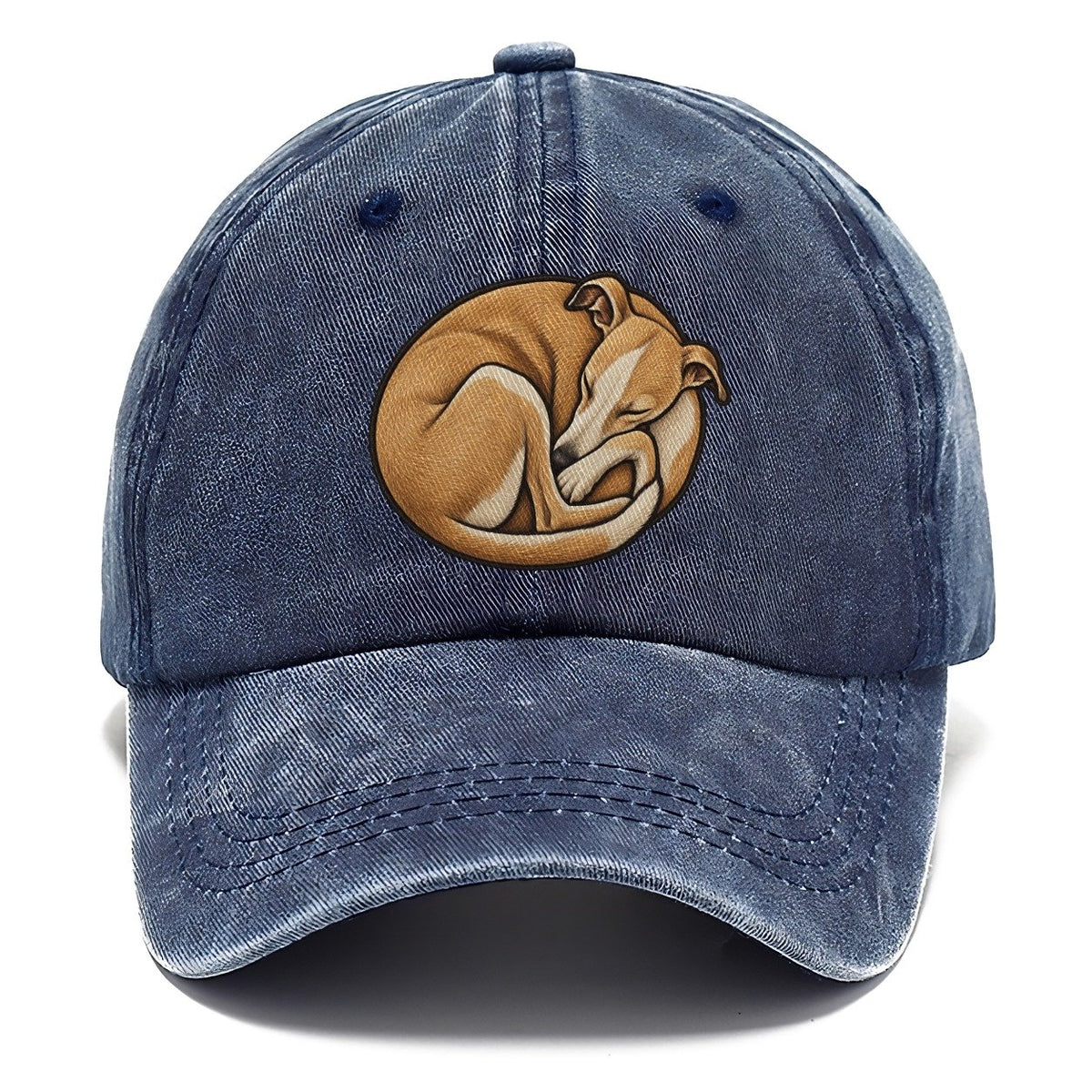 Whippet Curled Asleep Fan Favorites Classic Cap – Twilight Navy
