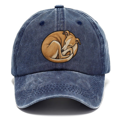 Whippet Curled Asleep Fan Favorites Classic Cap – Twilight Navy
