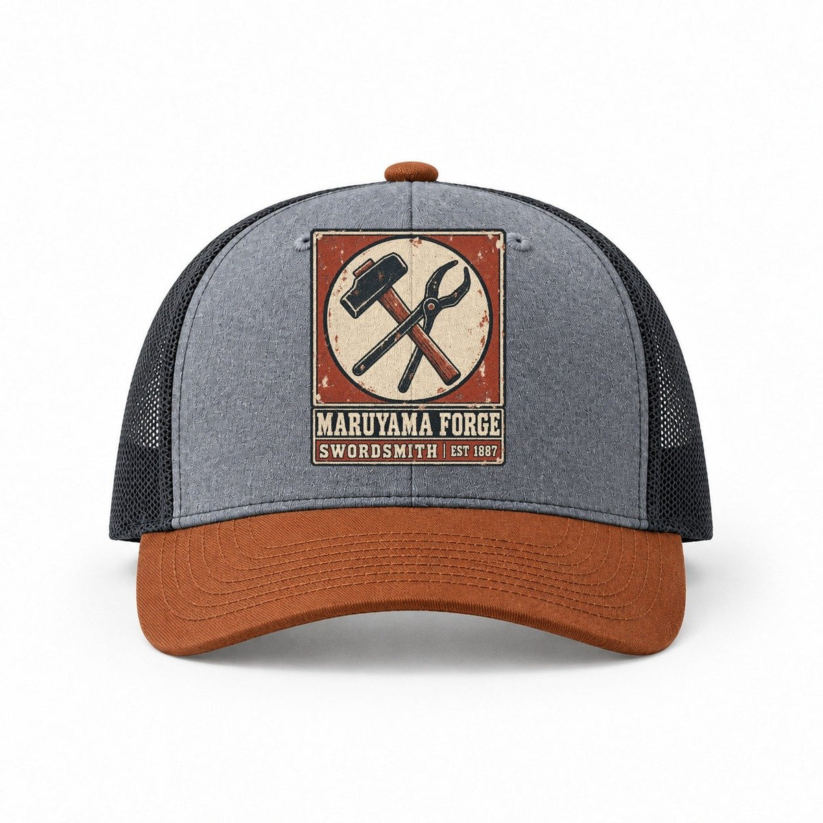 Heather Grey-Rust-Charcoal — front view