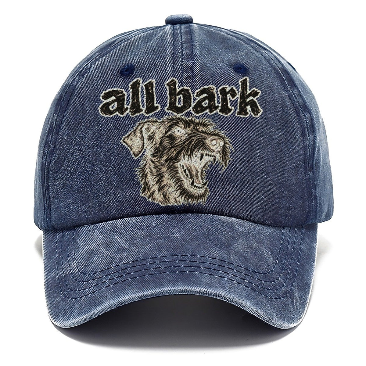A Snarling Wire Haired Terrier Head In Three Quarter View Bark For Me Classic Cap – Twilight Navy