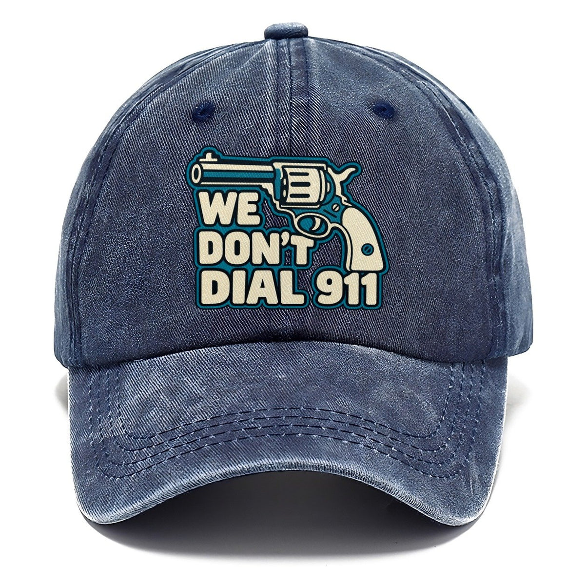 Continuous Line Mark We Don't Dial 911 Classic Cap – Twilight Navy