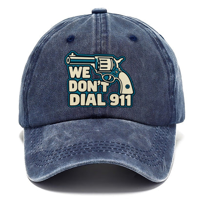 Continuous Line Mark We Don't Dial 911 Classic Cap – Twilight Navy