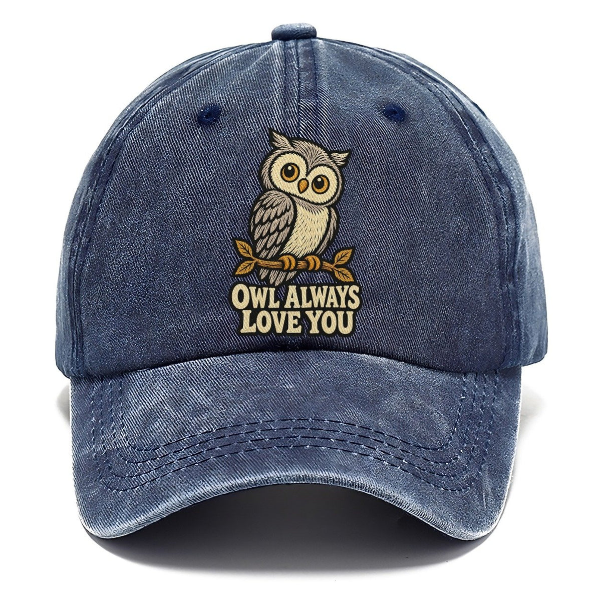 Woodcut Owl Animal Puns Classic Cap – Twilight Navy
