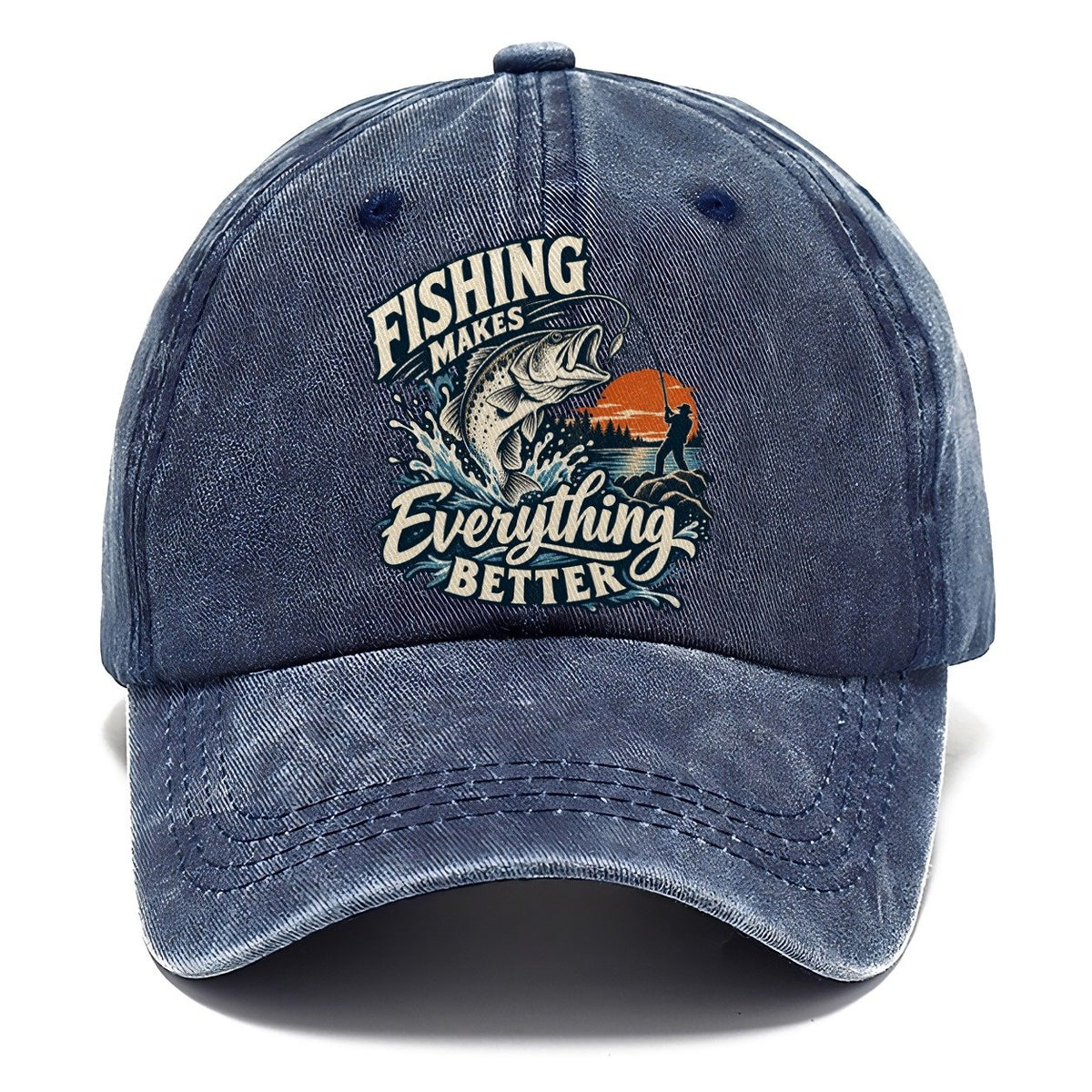 Fishing Makes Everything Better Bass Classic Cap – Twilight Navy