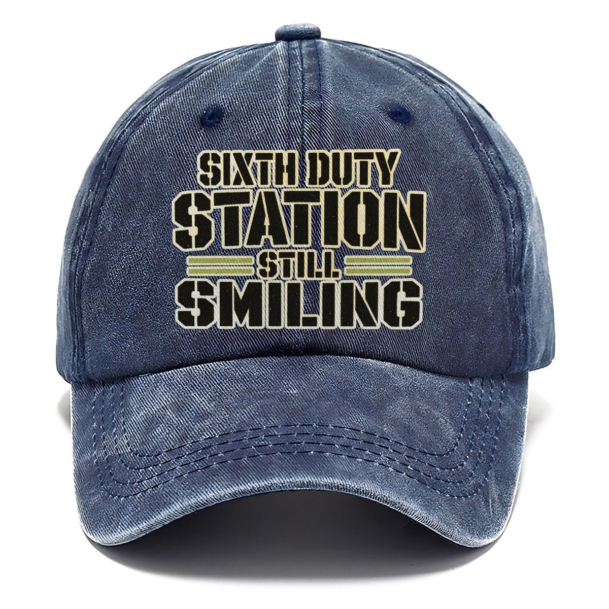 Sixth Duty Station Still Smiling Barracks Wit Classic Cap – Twilight Navy