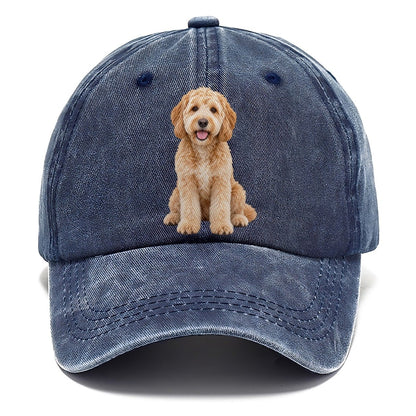 Goldendoodle Sitting Top Breeds Classic Cap – Twilight Navy