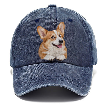 Corgi Side Eye Portrait Everyday Originals Classic Cap – Twilight Navy