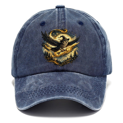 Wizard Owl with Magic Key Under Full Moon Classic Cap – Twilight Navy