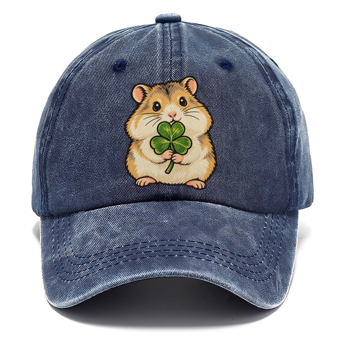 Hamster Clover Hold Small Pet Logos Classic Cap – Twilight Navy