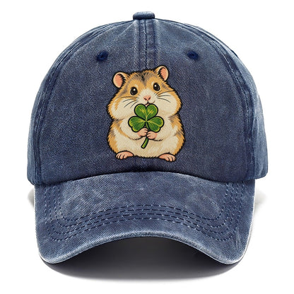 Hamster Clover Hold Small Pet Logos Classic Cap – Twilight Navy