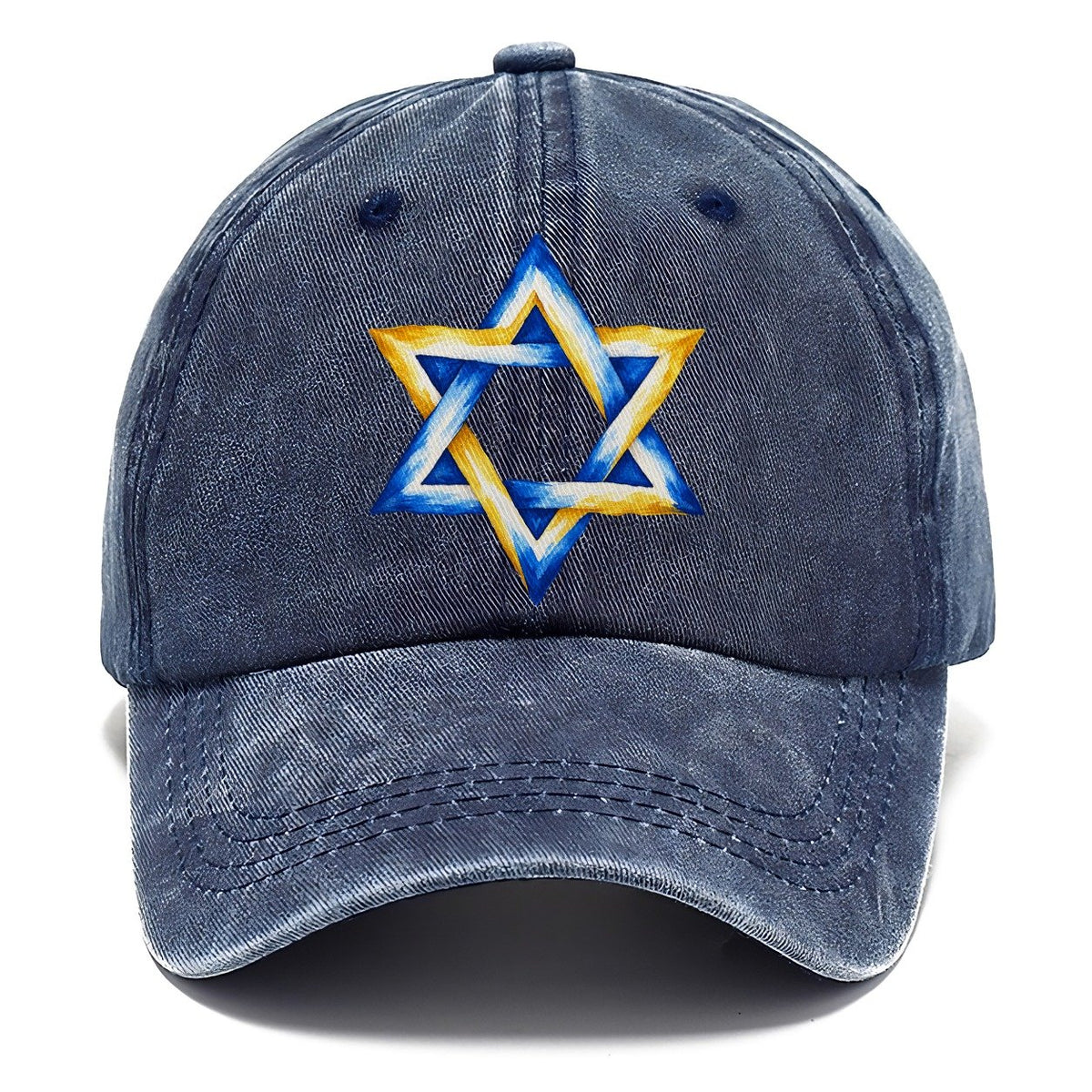 Star of David Left Chest Washed Classic Cap – Twilight Navy